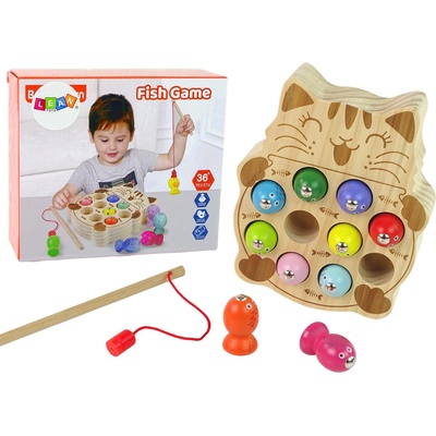 Lean Toys arkádová hra rybolov v tvare mačiatka