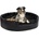 vidaXL 99x89x21 cm black plush/pleather 171264