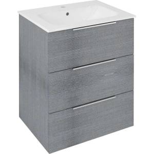 SAPHO Cirasa - Шкаф за мивка 59x75x46 см, 3 чекмеджета, сребрист дъб CR631-1111 (CR631-1111)