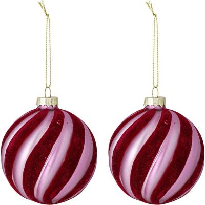 Bloomingville Vianočná ozdoba Sayla Red Glass – set 2 ks