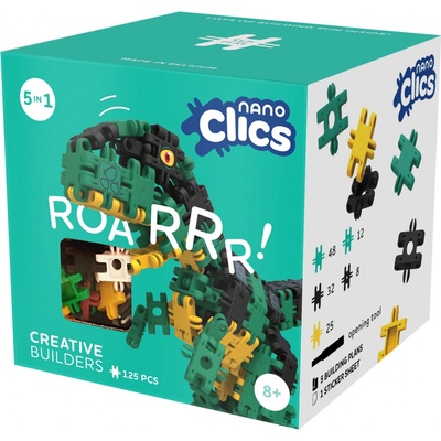 Clics Toys Ekologická stavebnica Nano Kreatívny staviteľ 125 ks