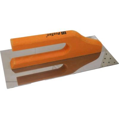 ProTec hladítko nerezové hladké 280 × 130 mm, dřevěná rukojeť (Nerezová ocel, hladká čepel, 280 × 130 mm, ergonomická dřevěná rukojeť)