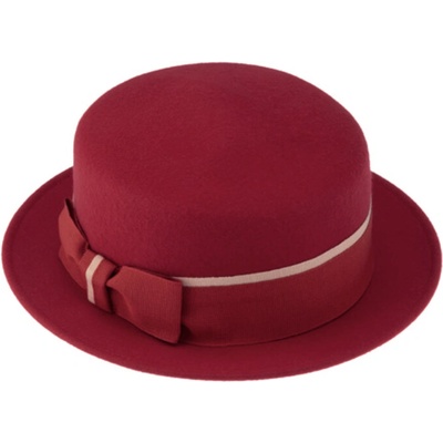Fiebig Headwear since 1903 Dámský plstěný klobouček Canotier červený