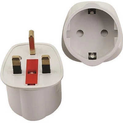 EUROLAMP Адаптер eurolamp sa - uk към eu, със защита, бял (147-09103)