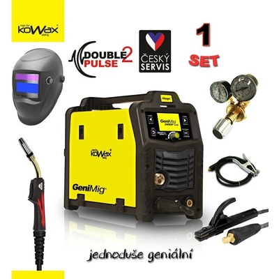 Kowax SET 1Q GeniMig 240DP LCD MIG/MAG/LiftTIG/MMA + hořák HKM250A4 QUATRO + svářecí kukla Panter + redukční ventil CO2