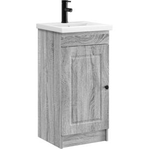 vidaXL Баня с мивка Сив Сонома 42 x 40 x 84, 5 см Инженерна дървесина (890060)