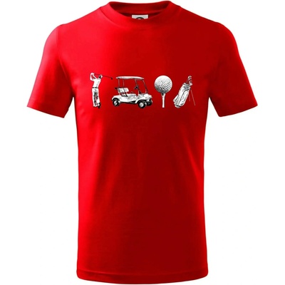 Golfový set tričko detské červená
