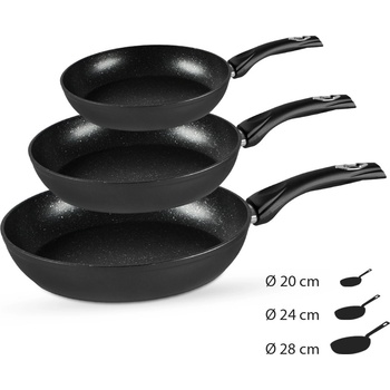 Royalty Line Mramorová 3 ks černá 20 24 28 cm