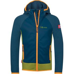 TROLLKIDS Детско поларено яке Trollkids Kid's Seiland Jacket Fleece jacket - Madeira Blue / Pear Green / Sahara Sunset - размер 98 (EU) (703-5393-0412)
