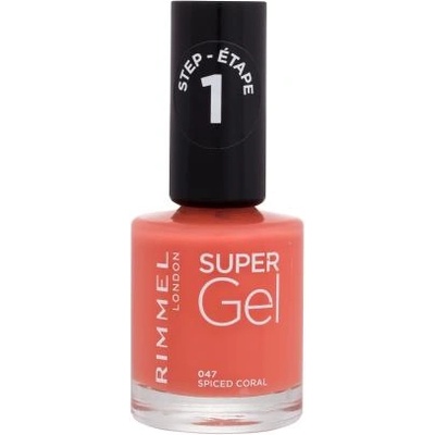 Rimmel Super Gel STEP1 гел лак за нокти 12 ml нюанс 047 Spiced Coral