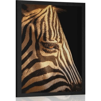 Plakát portrét zebry - 30x45 silver