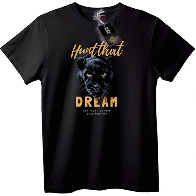 NOONEBRAND Тениска Лови Тази Мечта Пантера - 5XL, Black