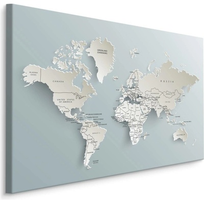 MyBestHome BOX Plátno Mapa Světa S 3D Efektem Varianta: 100x70