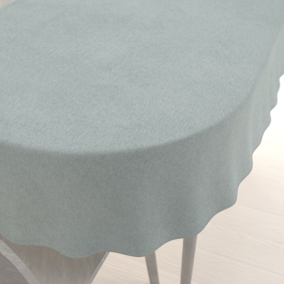 Biante Veľký oválny obrus BKL-604 Sivozelený režný 260x320 cm