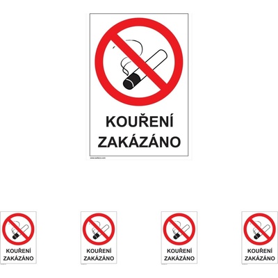 Walteco Kouření zakázáno (restaurace) 148x210mm, formát A5, samolepka Množství: 5 ks , 20089BP1
