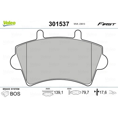 VALEO Sada brzdových platničiek kotúčovej brzdy 301537