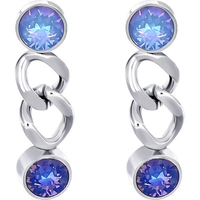 CrysTalp Slušivé náušnice s modrými kryštálmi 42295.BLU.E