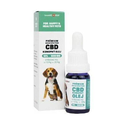 SwissMedHemp CBD olej pre střední psy 10% 10 ml