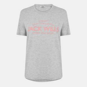 Jack Wills Дамска тениска Jack Wills Forstal Boyfriend T-Shirt Ladies - Grey Marl