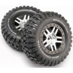 Traxxas колело 2.2/3.0", джанта SCT Split-Spoke сатенено-черна, гума KM2 (2) (2WD предни)