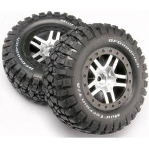 Traxxas колело 2.2/3.0", джанта SCT Split-Spoke сатенено-черна, гума KM2 (2) (2WD предни)