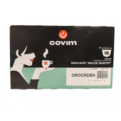 Covim Orocrema 96 бр (6x16) кафе капсули, съвместими с Dolce Gusto®