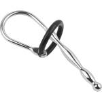SuperLove Stainless Steel Wavy Penis Plug Cum Stopper with Silicone Glans Ring