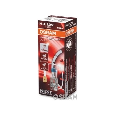 OSRAM žárovka H3 12V 55W, PK22S NIGHTBREAKERLASER - 1 kus