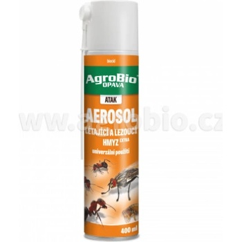 AgroBio Atak aerosol proti létajícímu a lezoucímu hmyzu Extra 400 ml