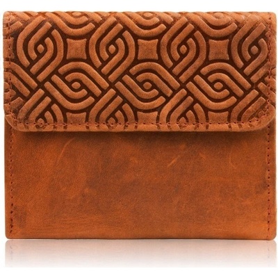 Dámská kožená peněženka vintage oranžová malá s RFID Paolo Peruzzi T 11