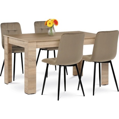Sconto Jedálenská zostava Edgar dub sonoma / krémová / čierna