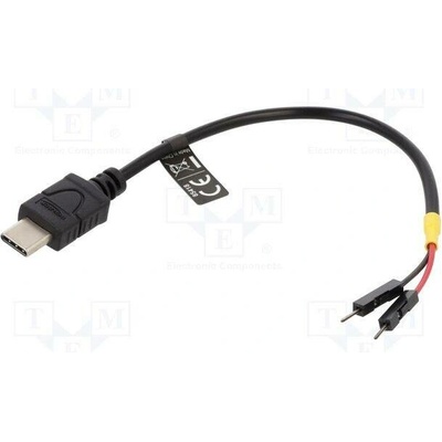 Delock 85418 USB C vidlice kolíkový konektor 1pin x2 0,1m černý