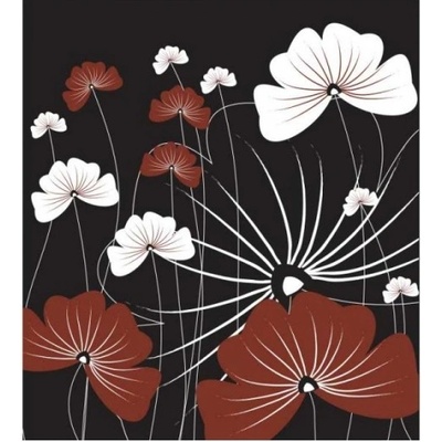 DIMEX ART Флизелинов фототапет цветя на черен фон 225 x 250 см