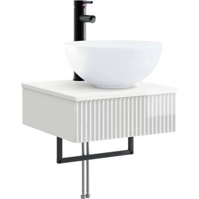 vidaXL Мивка за измиване, монтирана на стена Бял гланц (890182)