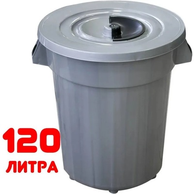 Ugurlar Plastik 120 л голяма пластмасова кофа за боклук с мултифункционален капак Planet (013338)
