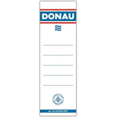 DONAU Заместващ етикет за папка, двустранен, 48x153 mm, DONAU, бял 8370920-09PL (8370920-09PL)