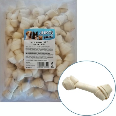 JUKO Snacks Uzel buvolí bílý 6,5 cm 50 ks