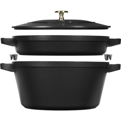 Staub Cocotte 2 ks sada litinového hrnce a pánve černá 24 cm