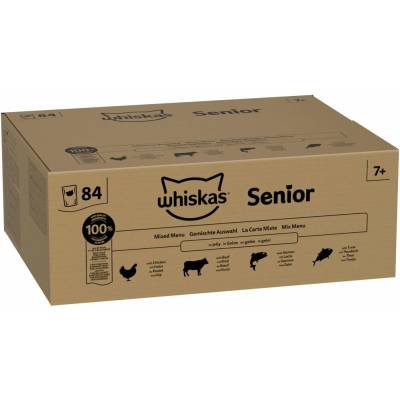 Jumbo balení Whiskas Senior kapsičky 7+ smíšený výběr v želé 84 x 85 g