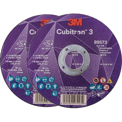 3M Cubitron 3 Řezný kotouč 115 x 1,6 mm 89573 7100304003 2 ks