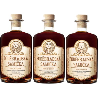 Poděbradská samička 35% 3 x 0,5 l (holá láhev)