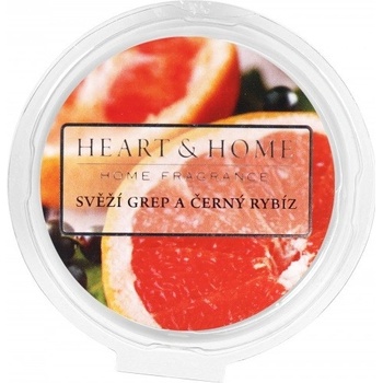 Heart & Home sójový prírodný vonný vosk Svieži grep a Čierne ríbezle 27 g