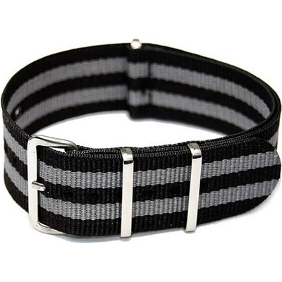 NATO Strap Šedá / černá NTS025 šíře