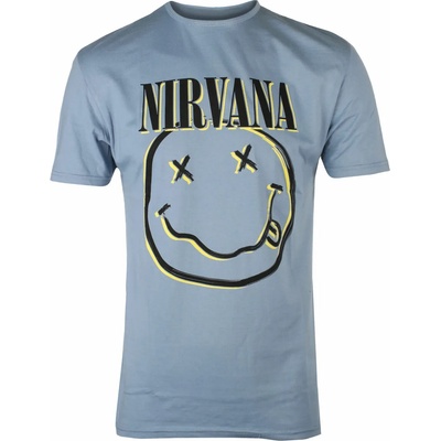 ROCK OFF мъжка тениска Nirvana - Inverse Happy Face - СИНЯ - ROCK OFF - NIRVTS13MBL