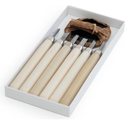 Sada řezbářských mini-dlát MARUICHI L-6 s dřevěnou rukojetí - 6 kusů – Zboží Dáma