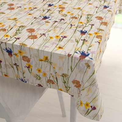 Biante bavlna obdĺžnikový obrus Sandra SA-571 Lúčne kvety na krémovom 80x120 cm