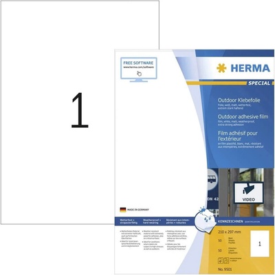 Herma 9501 210 x 297 mm polyethilenová fólie biela 50 ks trvalé Fóliové etikety laser, kópie
