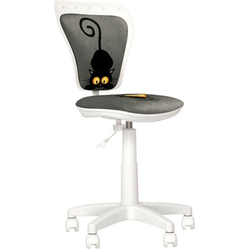 Детски офис стол Ministyle "Бяло коте и мишка" - Удобство и стил за учене