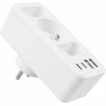 Maclean Power socket x3 + 4xUSB Maclean, splitter with 3 sockets, 2xUSB A, 2xUSB C PD 20W, 1x16A + 2x6A, MCE248 F/W