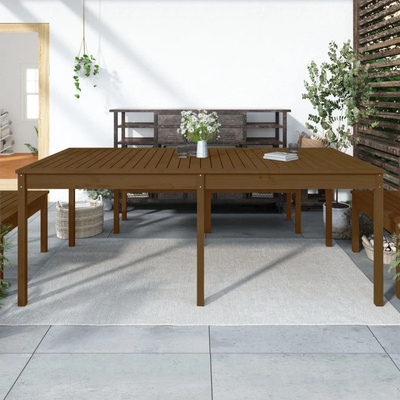 vidaXL Градинска маса меденокафява 203, 5x100x76 см борово дърво масив (823986)